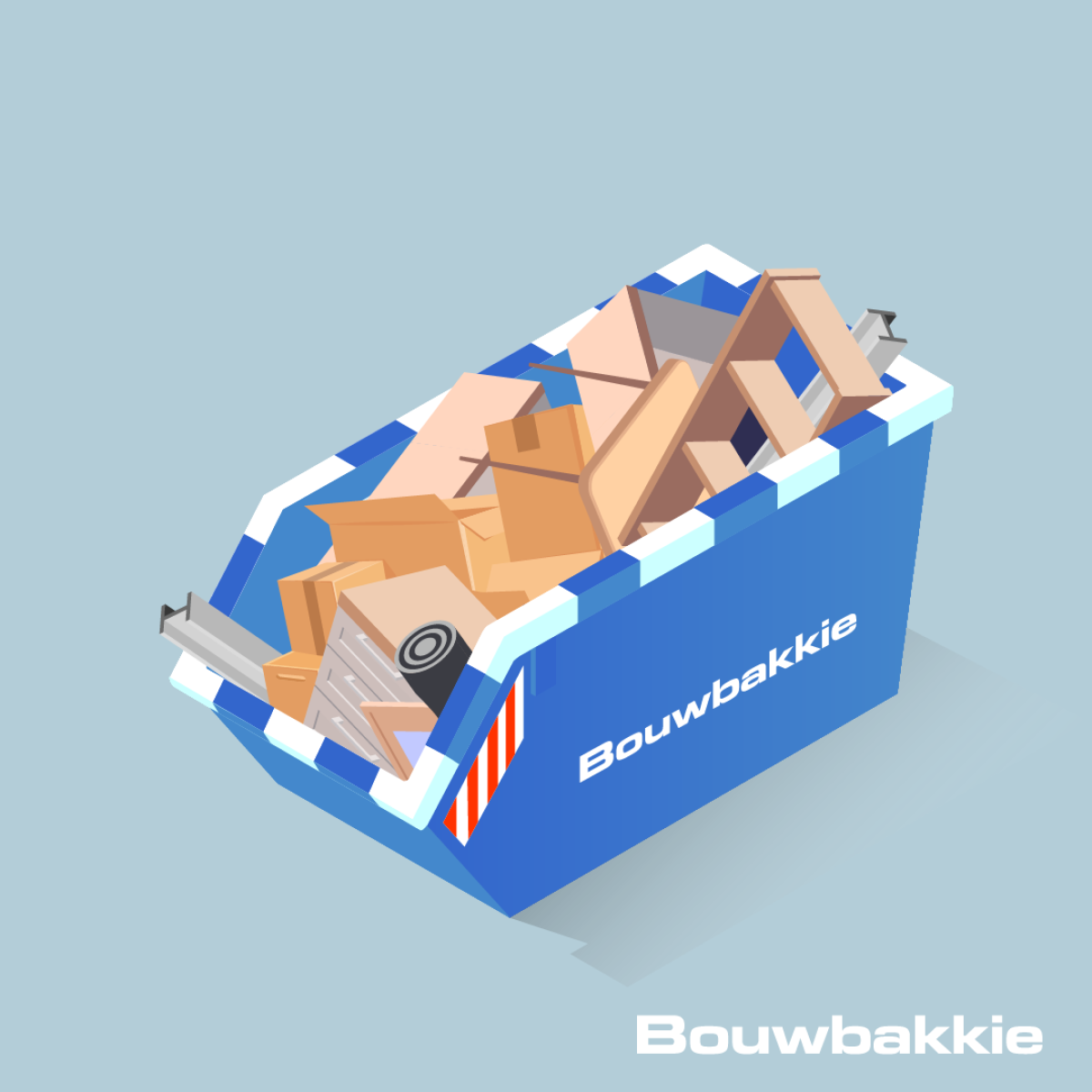 Bouwbakkie grofvuilafval container