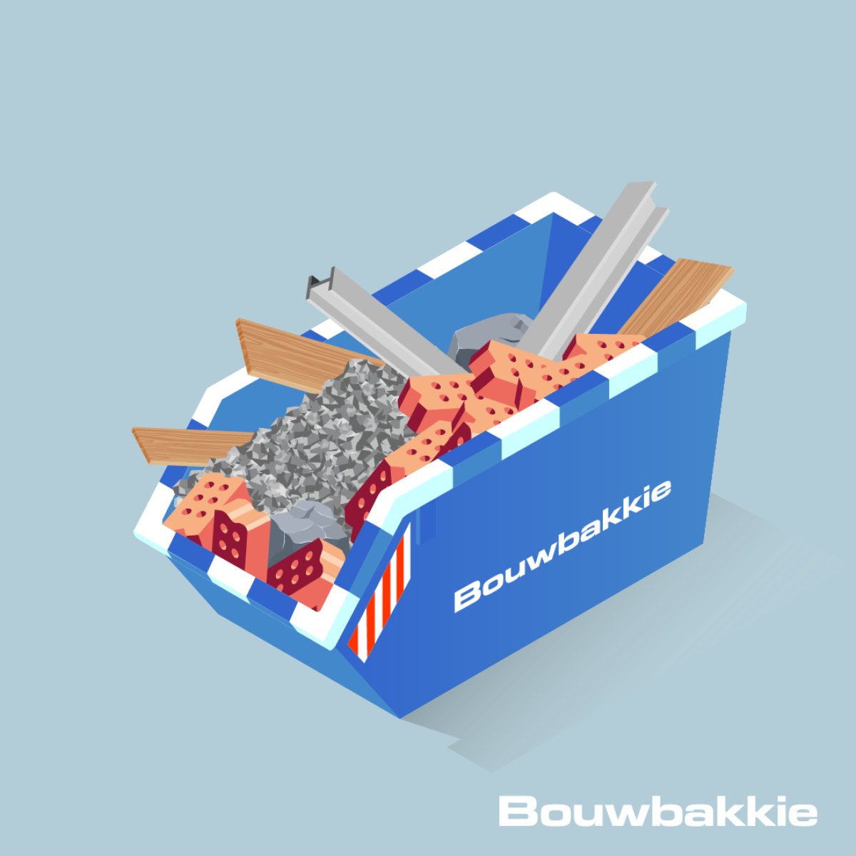Bouwbakkie bouwafval container