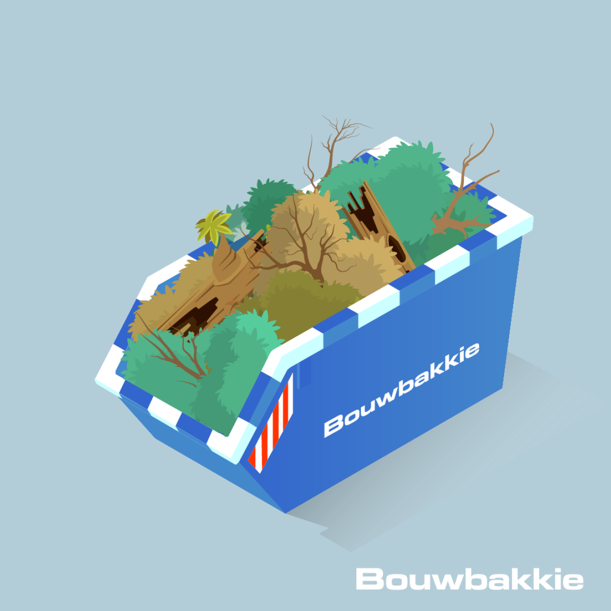 Bouwbakkie groenafval container